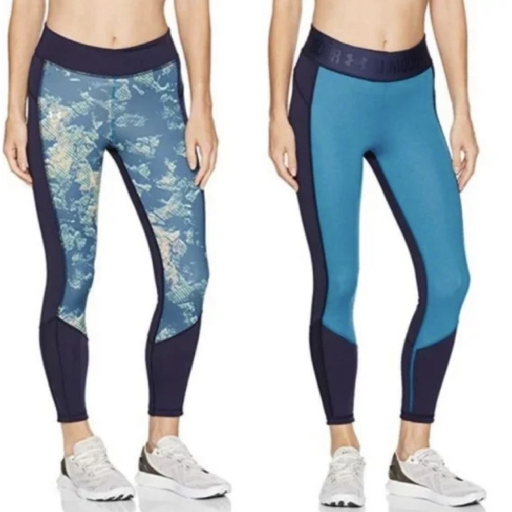 Under Armour Women's Teal and Navy Leggings Sz L